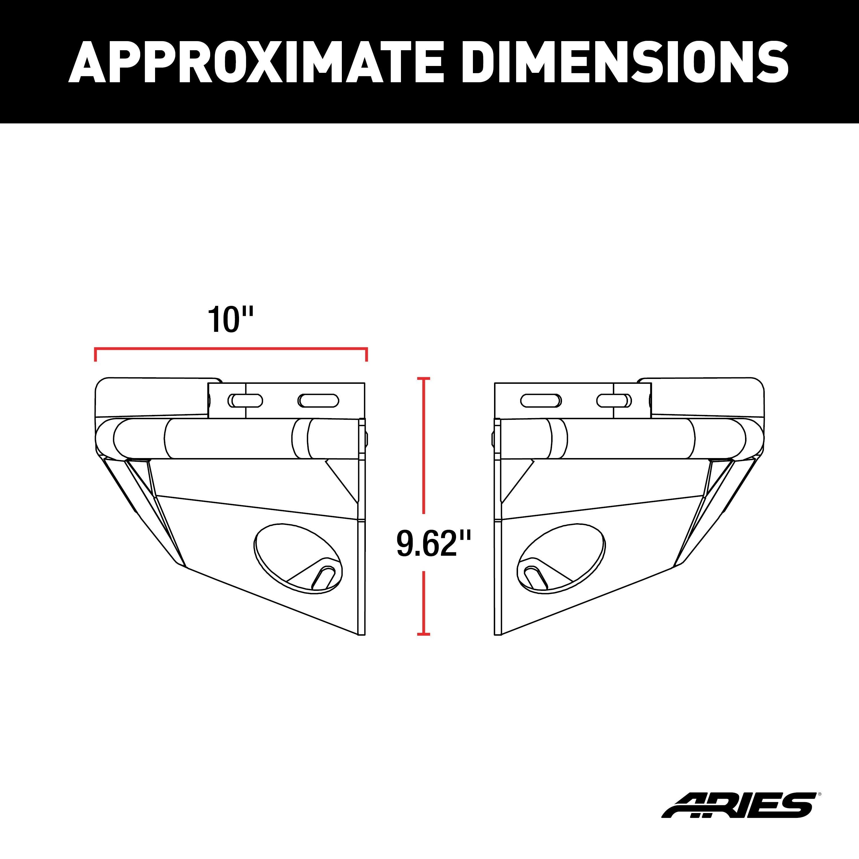 ARIES TrailChaser Jeep Wrangler Aluminum Rear Bumper Corners, 2018-2026 Jeep Wrangler