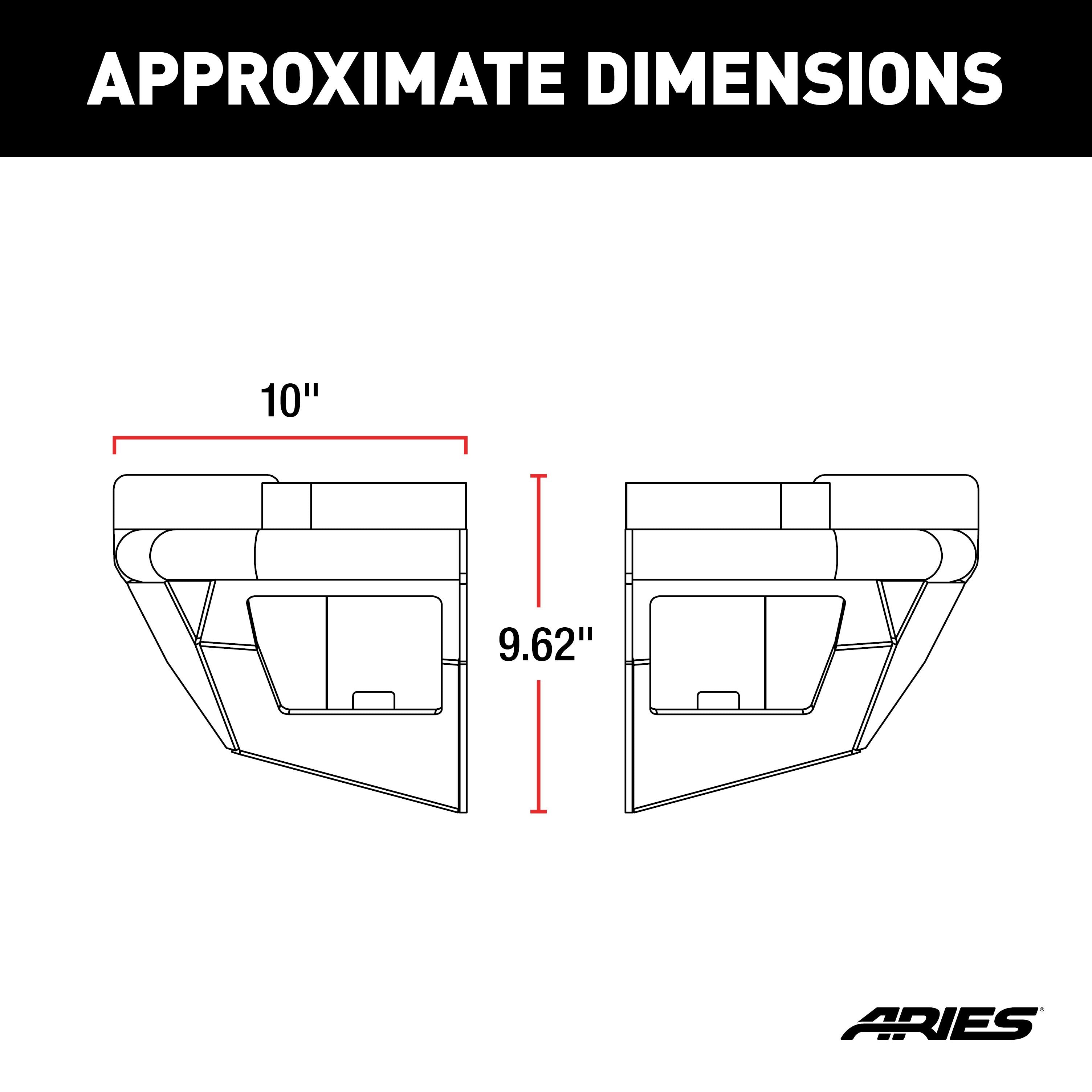 ARIES TrailChaser Jeep Wrangler Aluminum Rear Bumper Corners with LEDs, 2018-2026 Jeep Wrangler