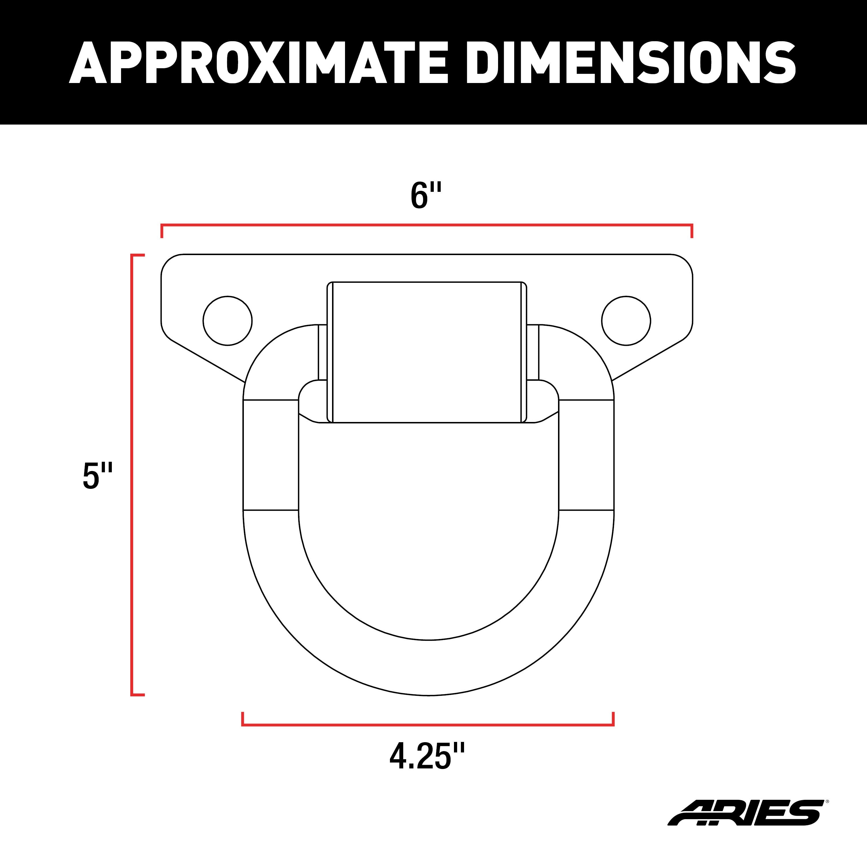 ARIES Bolt-On Anti-Rattle D-Rings (9,000 lbs, 2-Pack)
