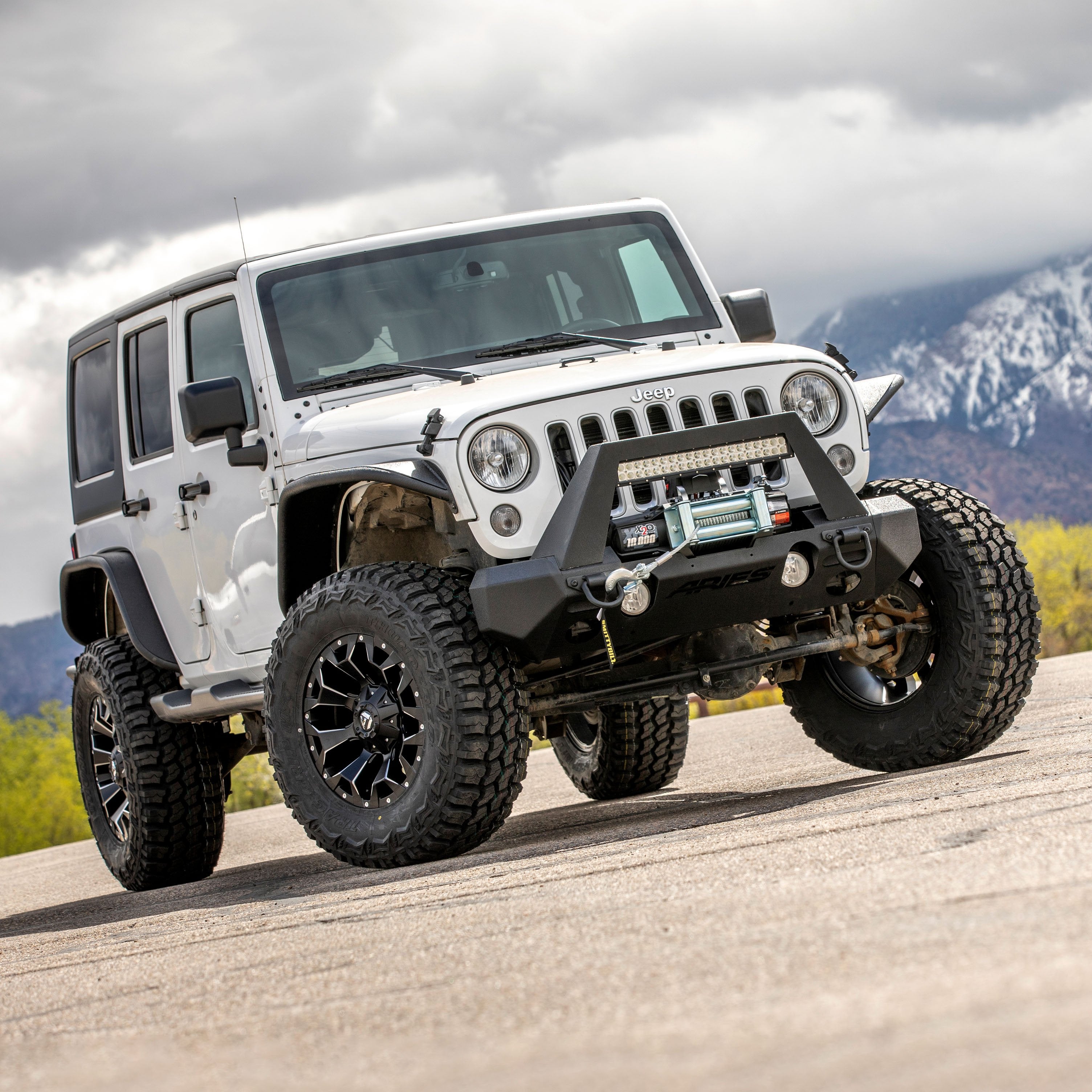 ARIES TrailChaser Jeep Wrangler JK Aluminum Front Bumper (Option 2), 2018 Jeep Wrangler