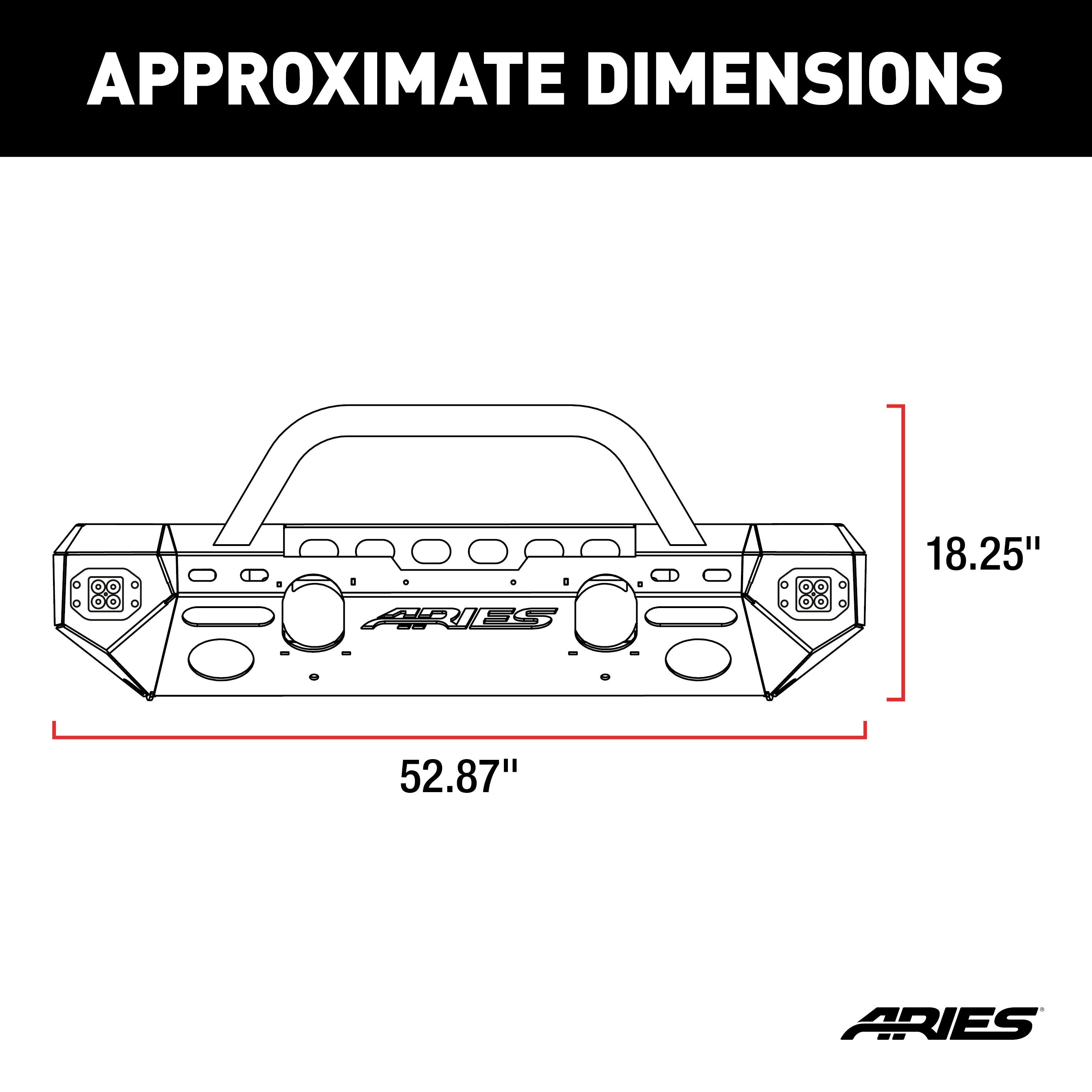 ARIES TrailChaser Jeep Wrangler JK Aluminum Front Bumper (Option 3), 2018 Jeep Wrangler