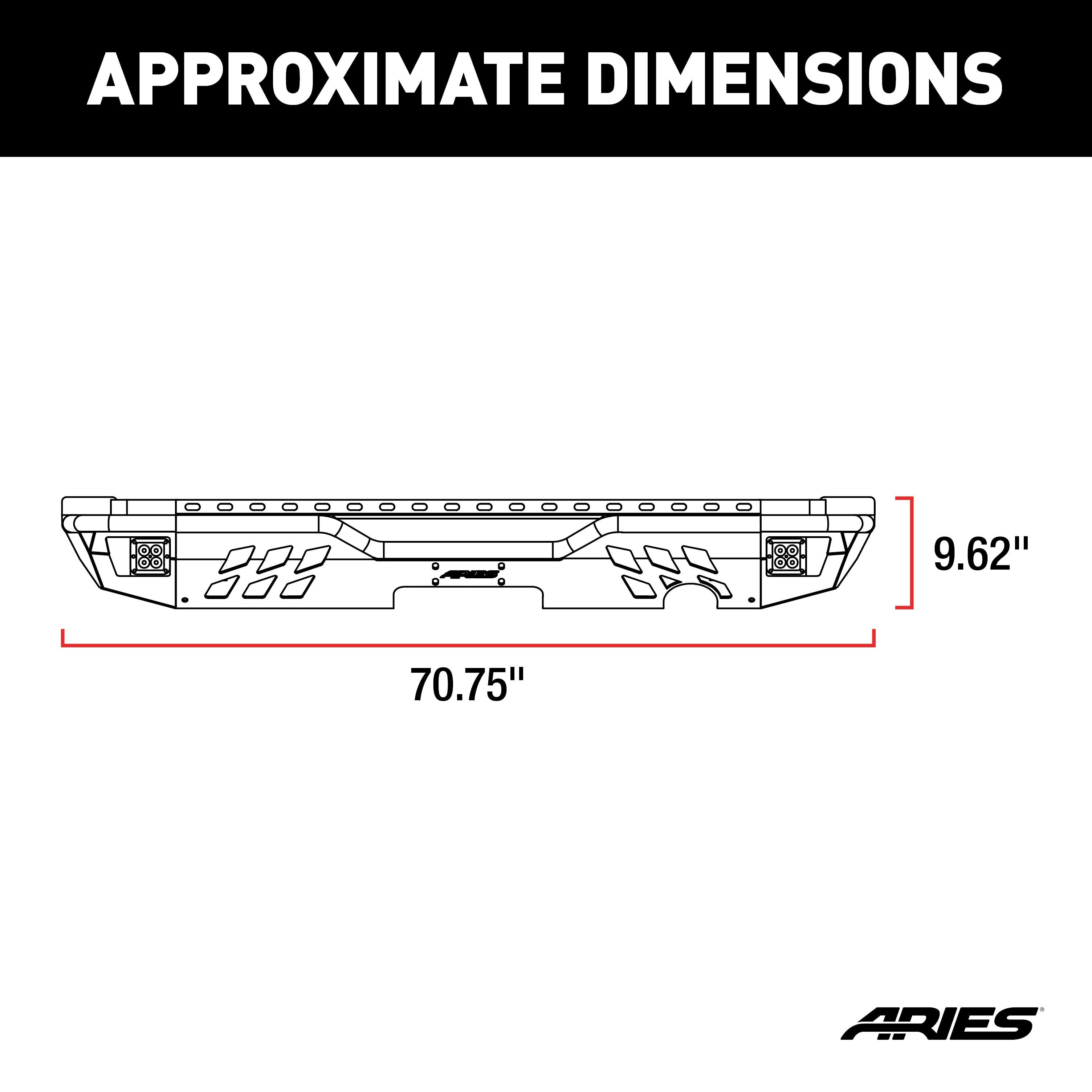 ARIES TrailChaser Jeep Wrangler JK Aluminum Rear Bumper with LED Lights, 2018 Jeep Wrangler