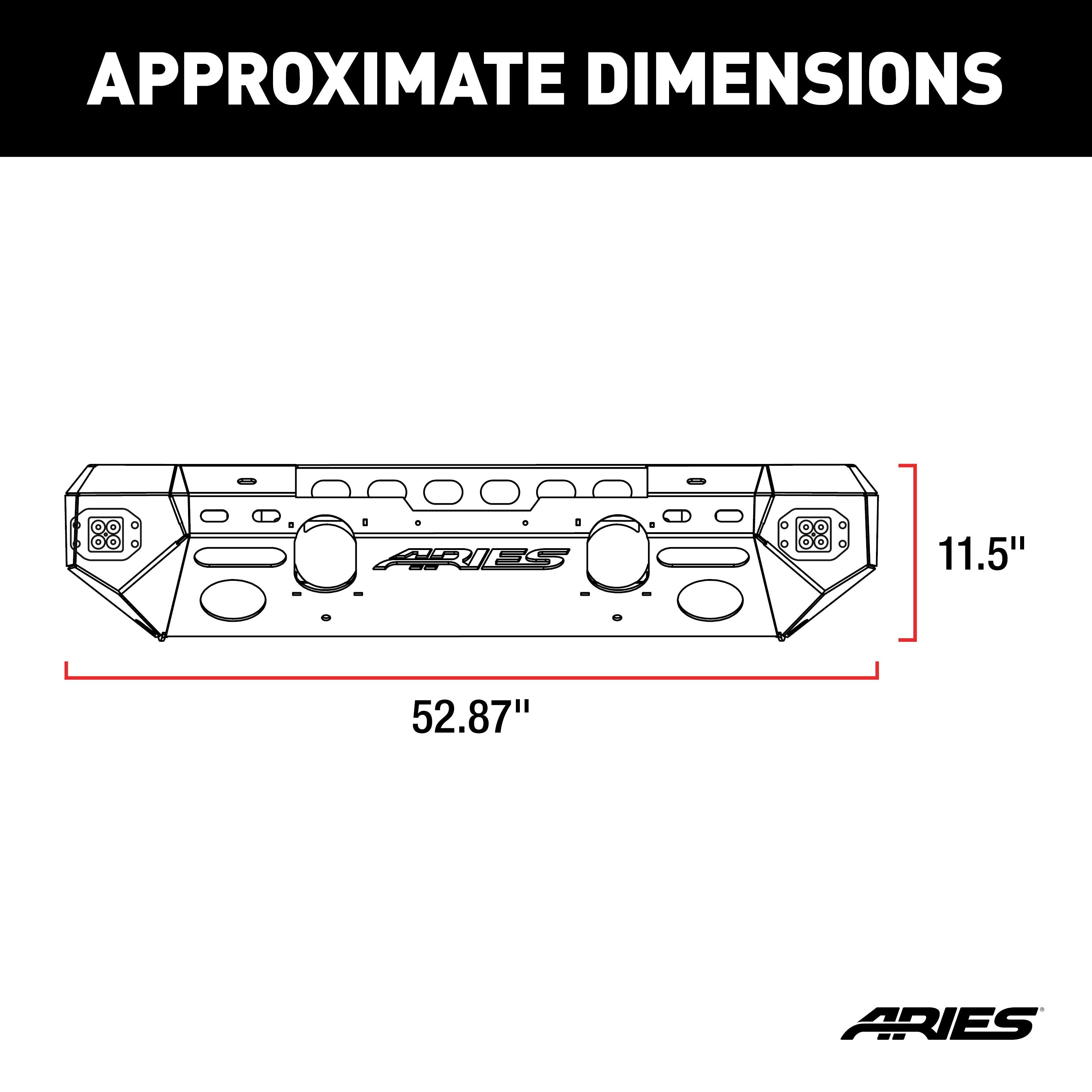 ARIES TrailChaser Jeep Wrangler JL, Gladiator Aluminum Front Bumper (Option 5), 2018-2026 Jeep Wrangler, 2020-2026 Jeep Gladiator