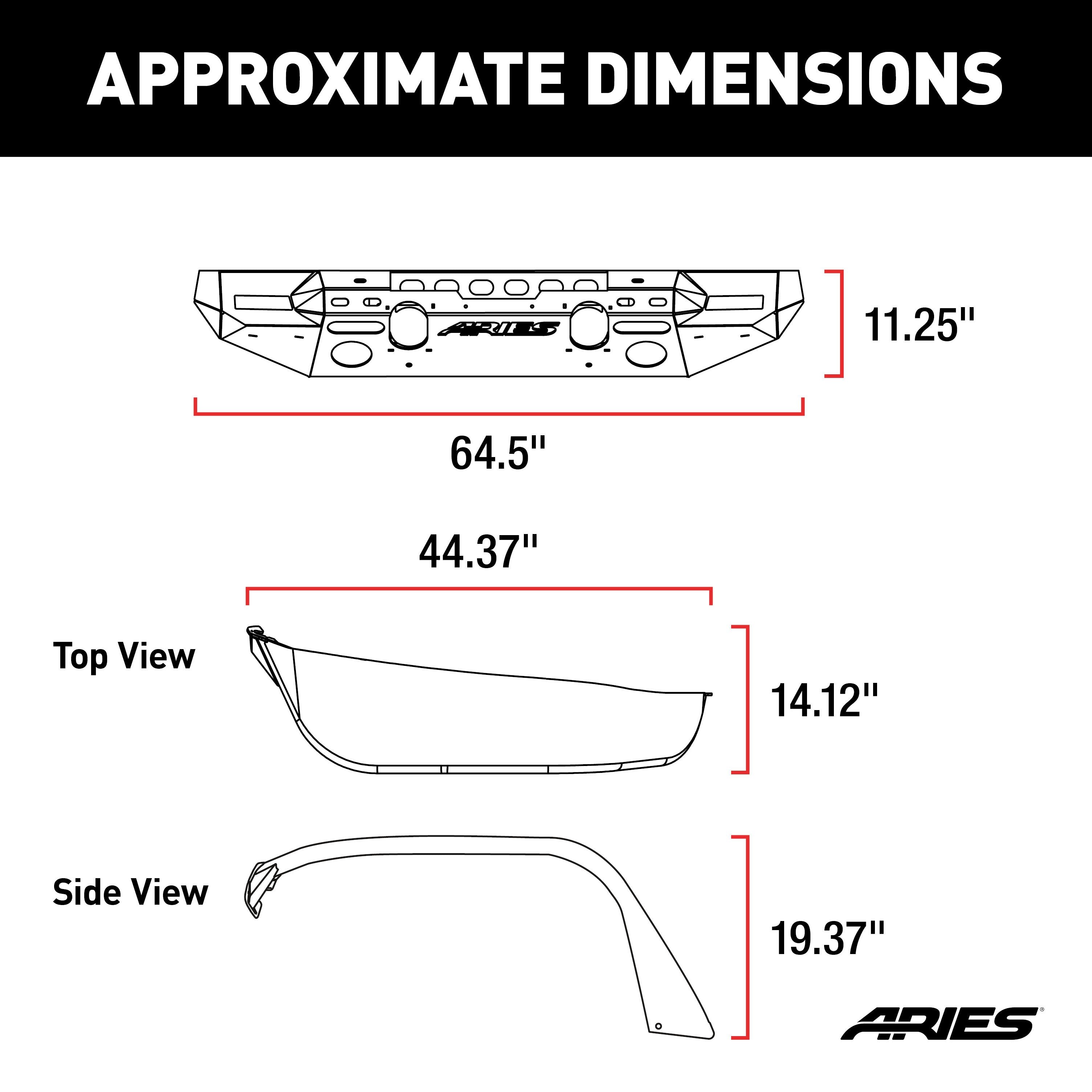 ARIES TrailChaser Jeep Wrangler JL Aluminum Front Bumper with Fender Flares (Option 7), 2018-2026 Jeep Wrangler