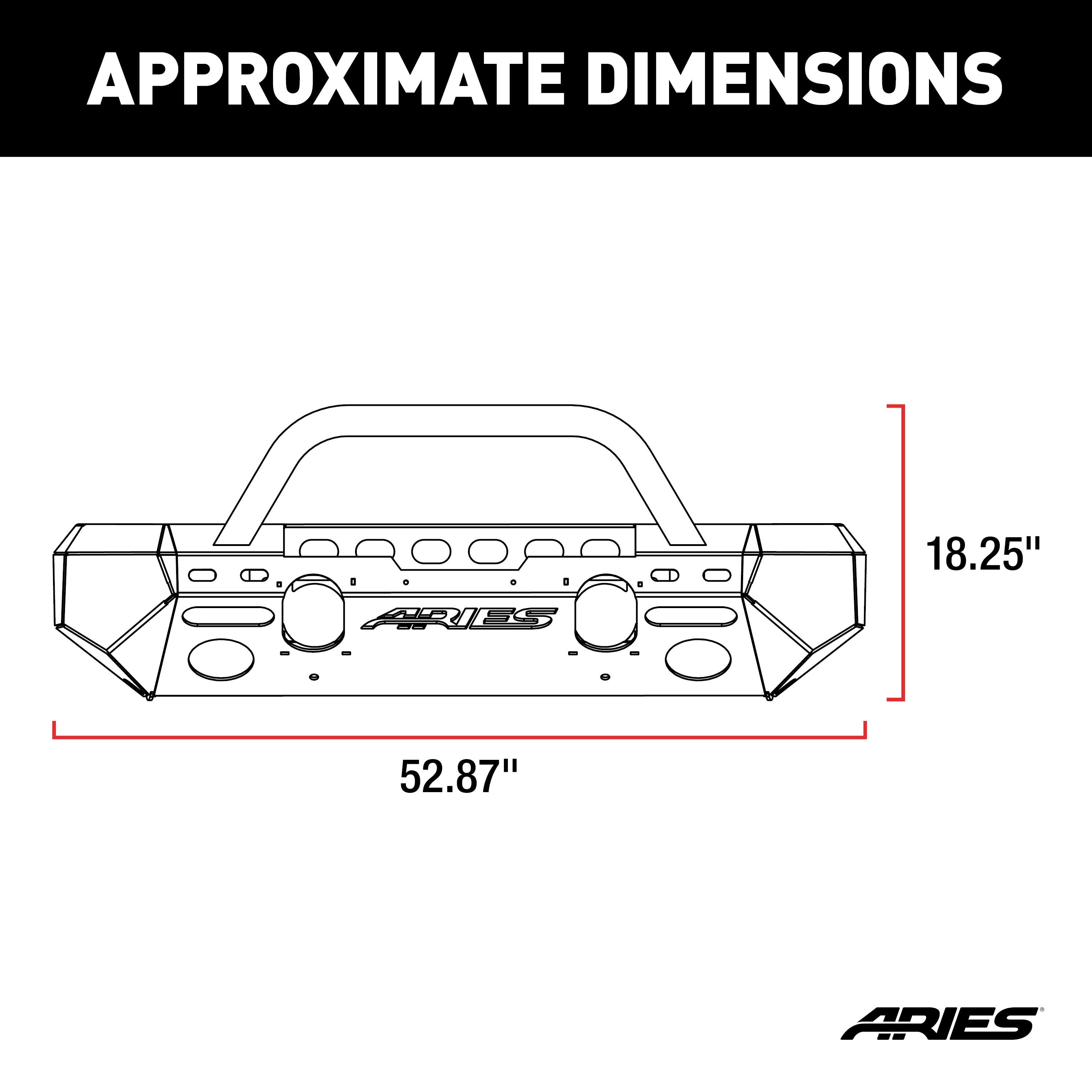 ARIES TrailChaser Jeep Wrangler JL, Gladiator Aluminum Front Bumper (Option 4), 2018-2026 Jeep Wrangler, 2020-2026 Jeep Gladiator