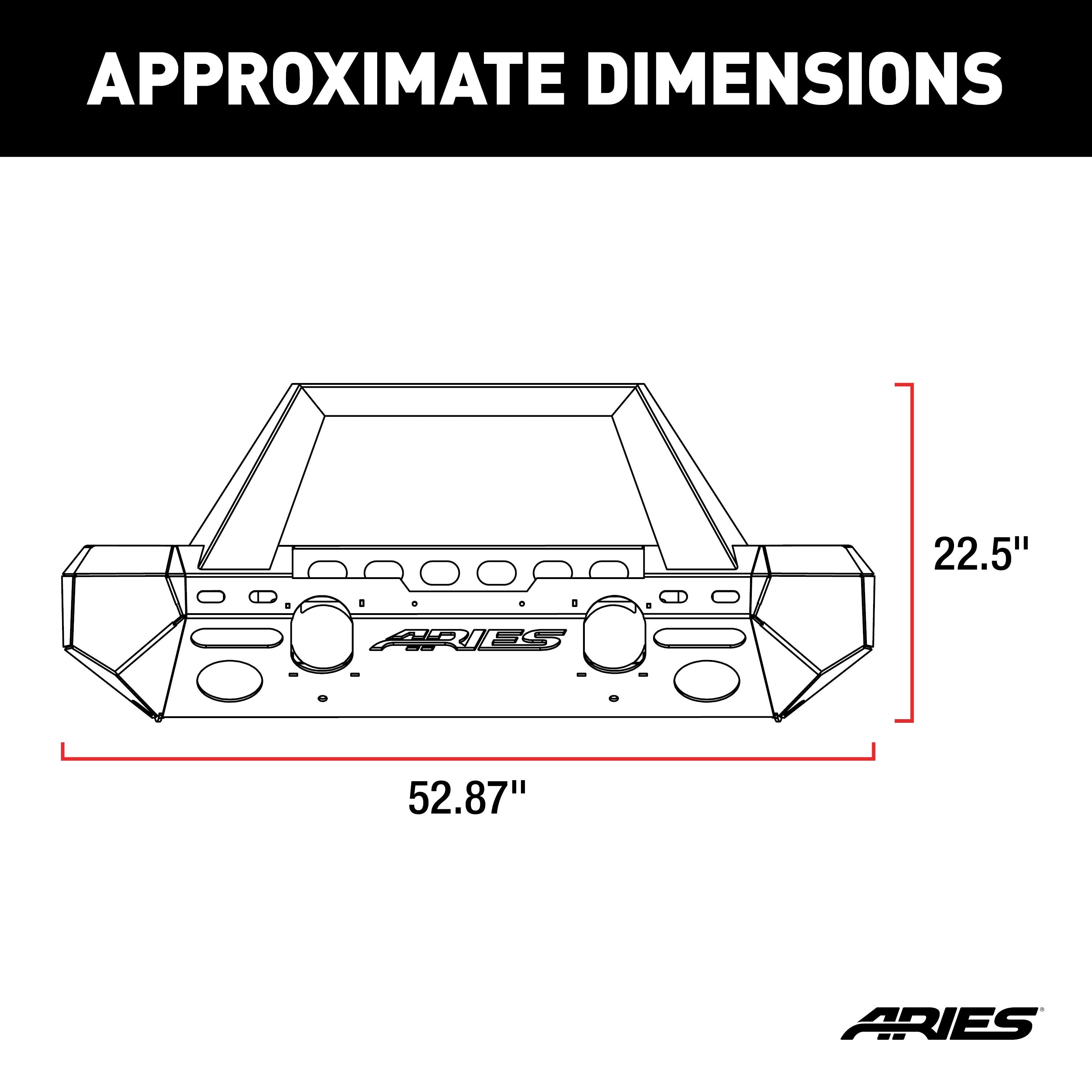 ARIES TrailChaser Jeep Wrangler JL, Gladiator Aluminum Front Bumper (Option 2), 2018-2026 Jeep Wrangler, 2020-2026 Jeep Gladiator