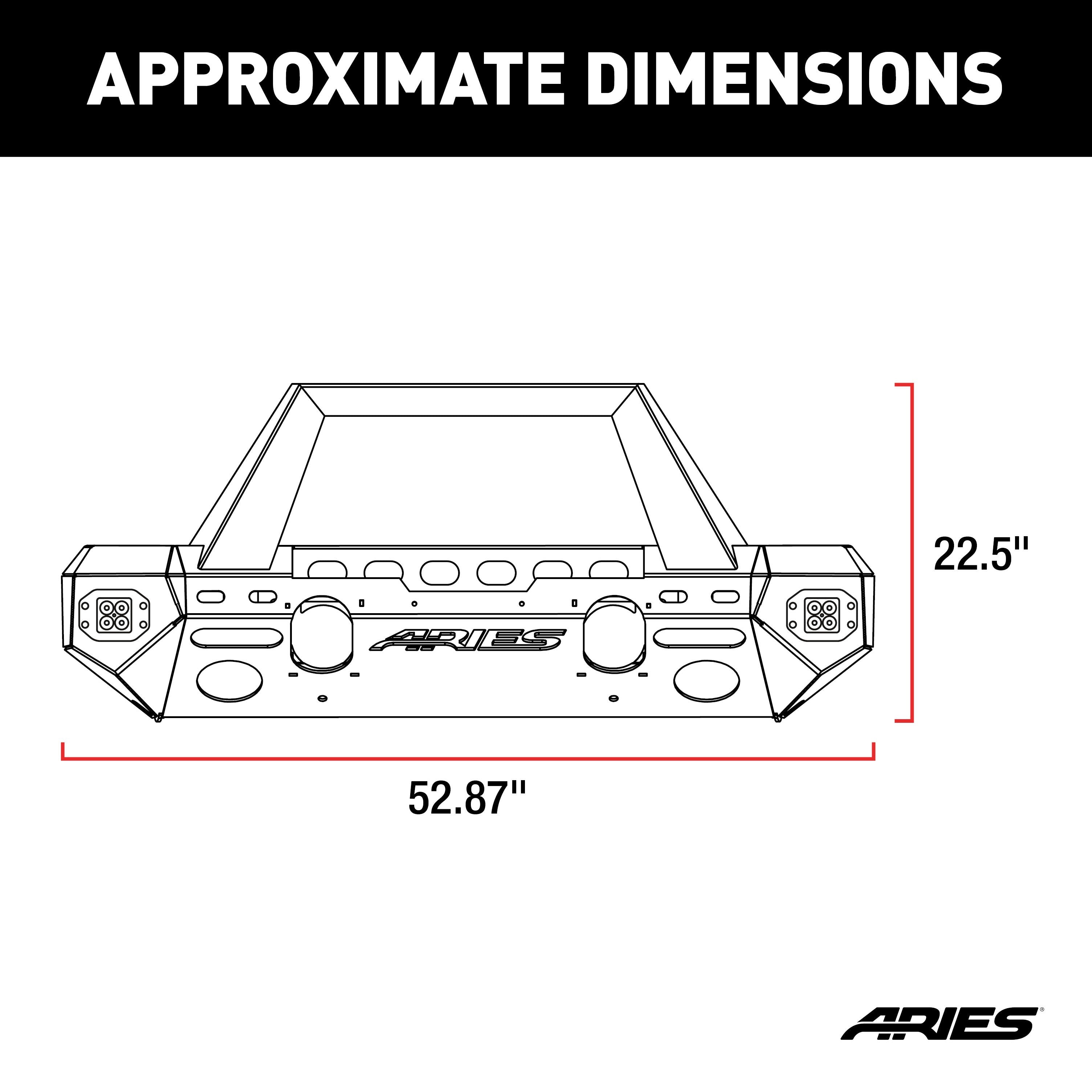 ARIES TrailChaser Jeep Wrangler JL, Gladiator Aluminum Front Bumper (Option 1), 2018-2026 Jeep Wrangler, 2020-2026 Jeep Gladiator