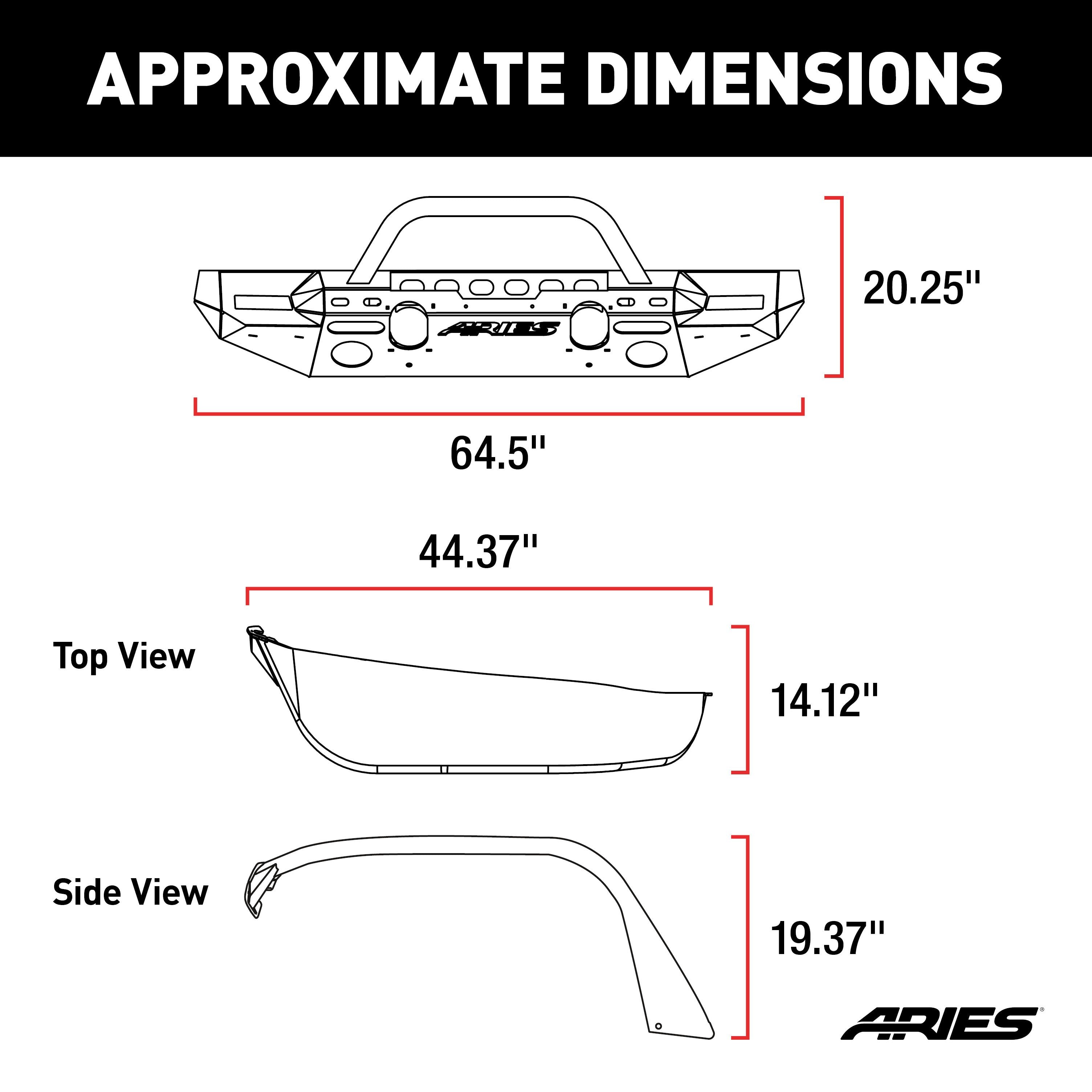 ARIES TrailChaser Jeep Wrangler JL Front Bumper with Fender Flares (Option 8), 2018-2026 Jeep Wrangler