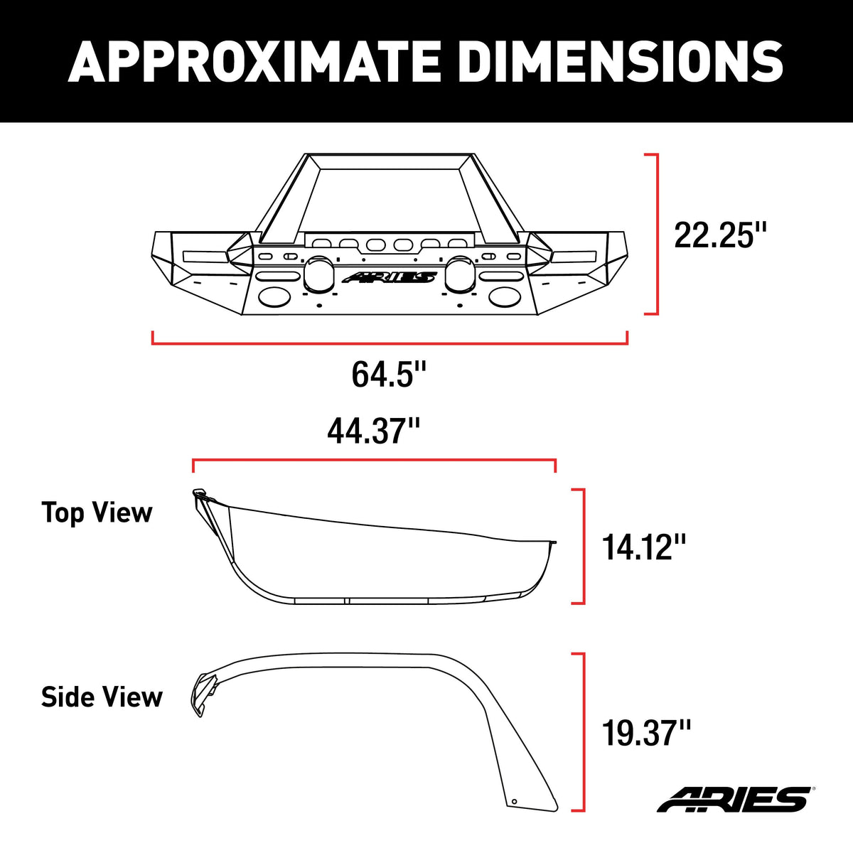ARIES TrailChaser Jeep Wrangler JL Front Bumper with Fender Flares (Option 9), 2018-2026 Jeep Wrangler