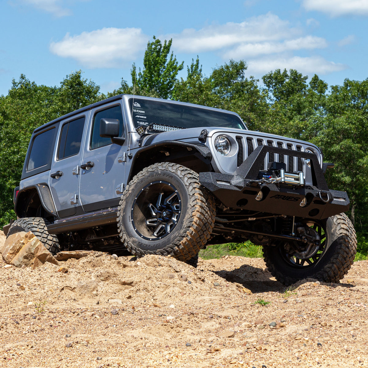 ARIES TrailChaser Jeep Wrangler JL Front Bumper with Fender Flares (Option 9), 2018-2026 Jeep Wrangler
