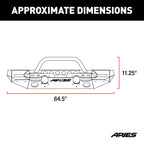 ARIES TrailChaser Jeep Wrangler JL, Gladiator Aluminum Front Bumper (Option 8), 2018-2026 Jeep Wrangler