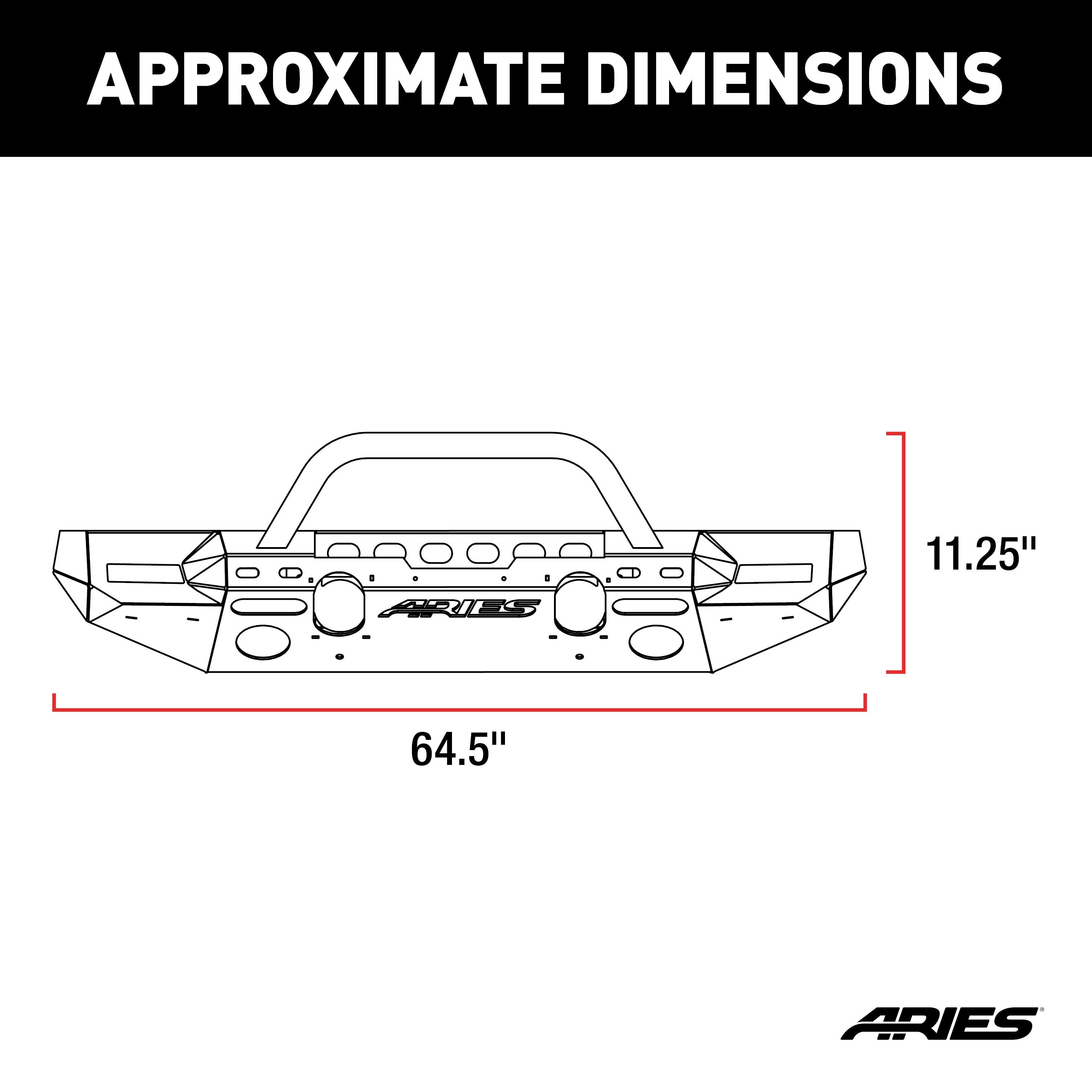ARIES TrailChaser Jeep Wrangler JL, Gladiator Aluminum Front Bumper (Option 8), 2018-2026 Jeep Wrangler