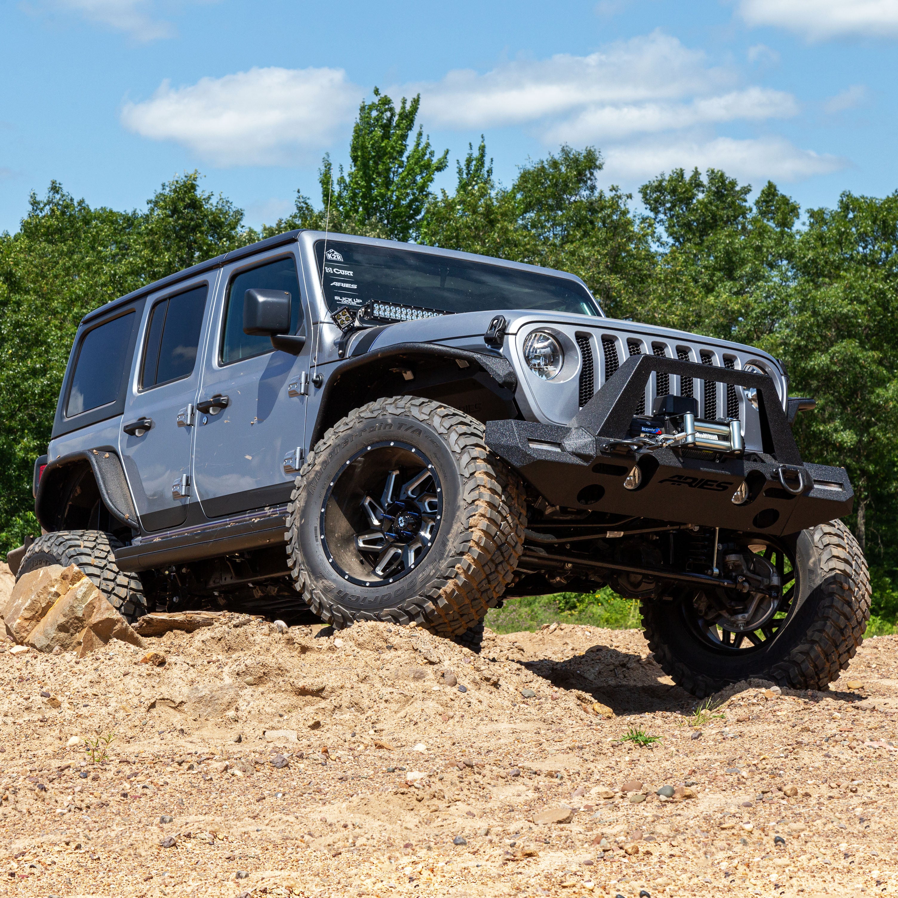 ARIES TrailChaser Jeep Wrangler JL, Gladiator Aluminum Front Bumper (Option 9), 2018-2026 Jeep Wrangler