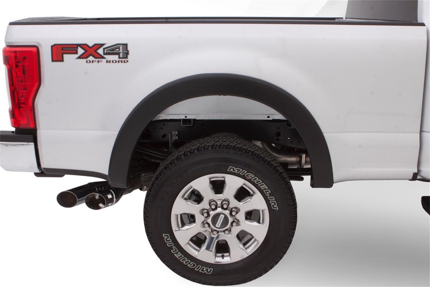 Black OE Style Smooth Finish 4-Piece Fender Flare Set For 2011-2016 Ford F250/F350 Super Duty Bushwacker