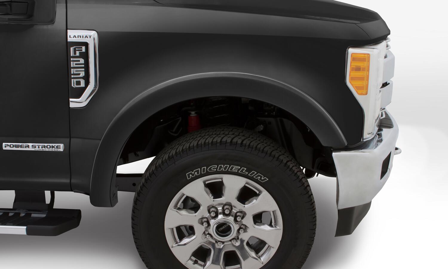 Black OE Style Smooth Finish 4-Piece Fender Flare Set For 2017-2022 Ford F250 Super Duty 2017-2022 F350 Super Duty W/98 Inch Bed Bushwacker