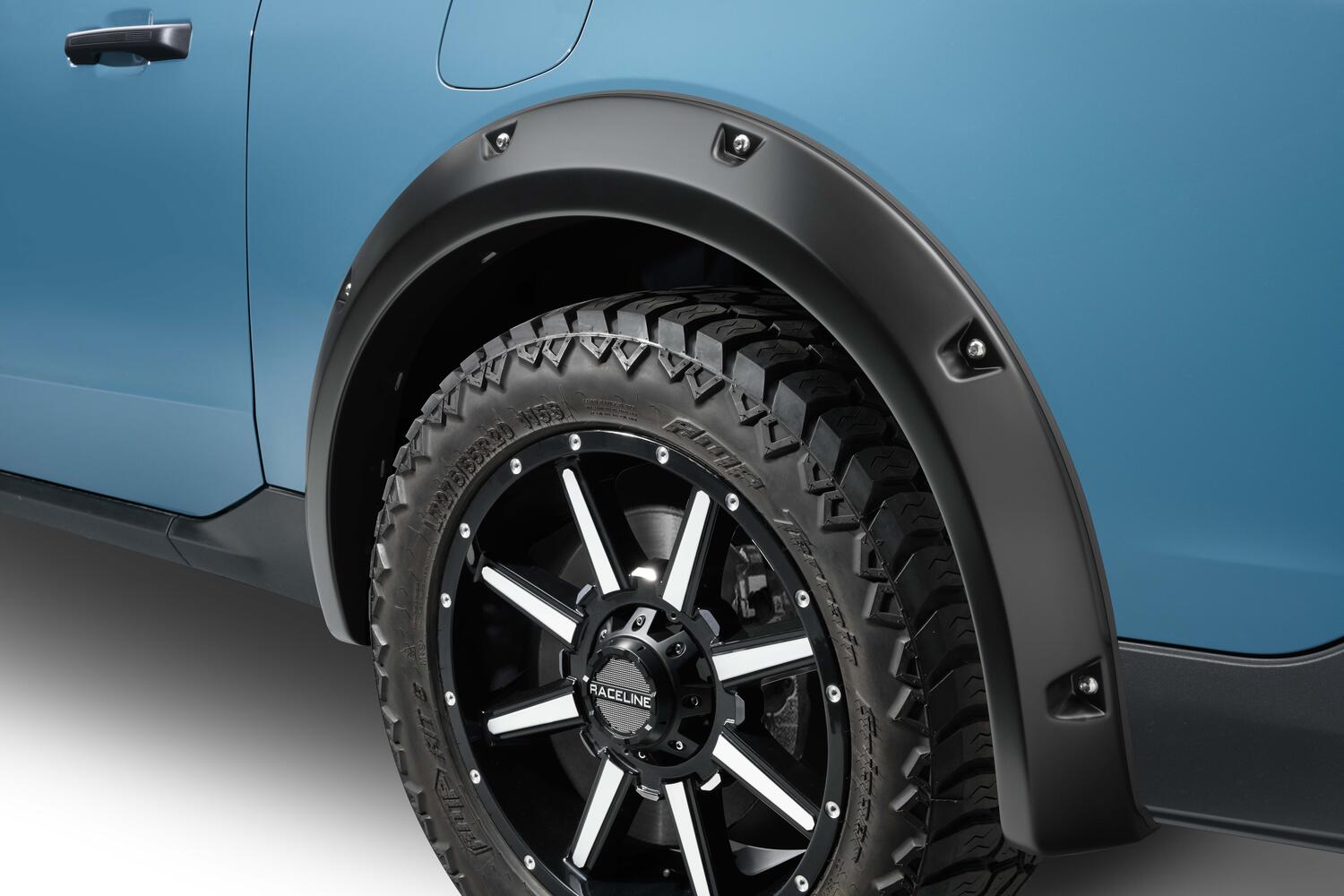 Black Pocket/Rivet Style Textured Finish 4-Piece Fender Flare Set For 22-26 Ford Maverick Bushwacker