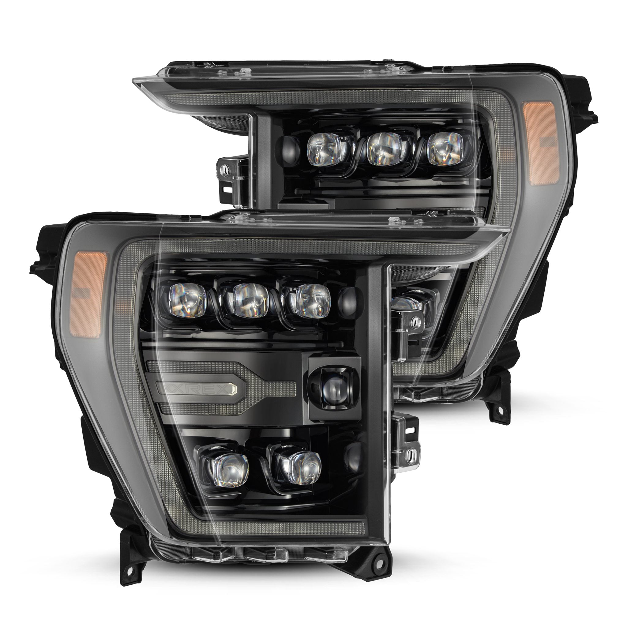 21-22 Ford F150 NOVA-Series LED Projector Headlights in Alpha-Black - Apollo Off-Road