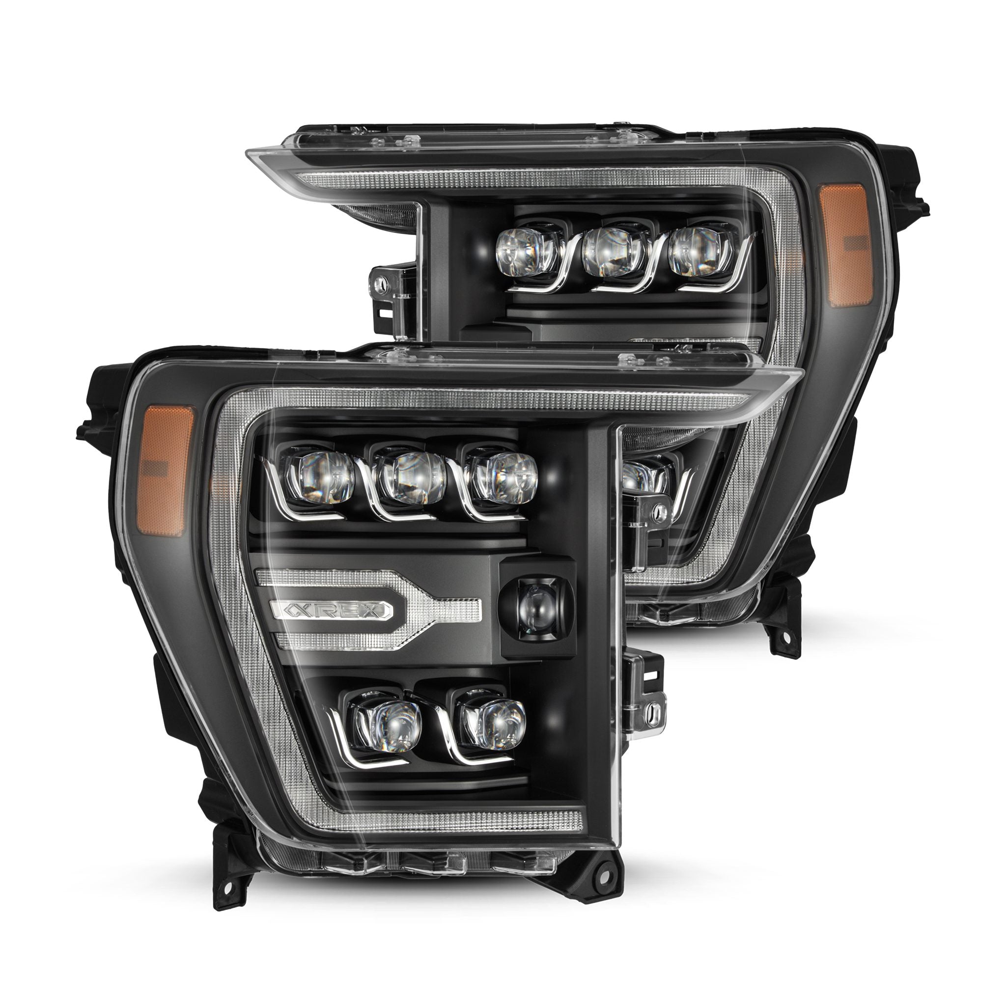 21-22 Ford F150 NOVA-Series LED Projector Headlights in Black - Apollo Off-Road