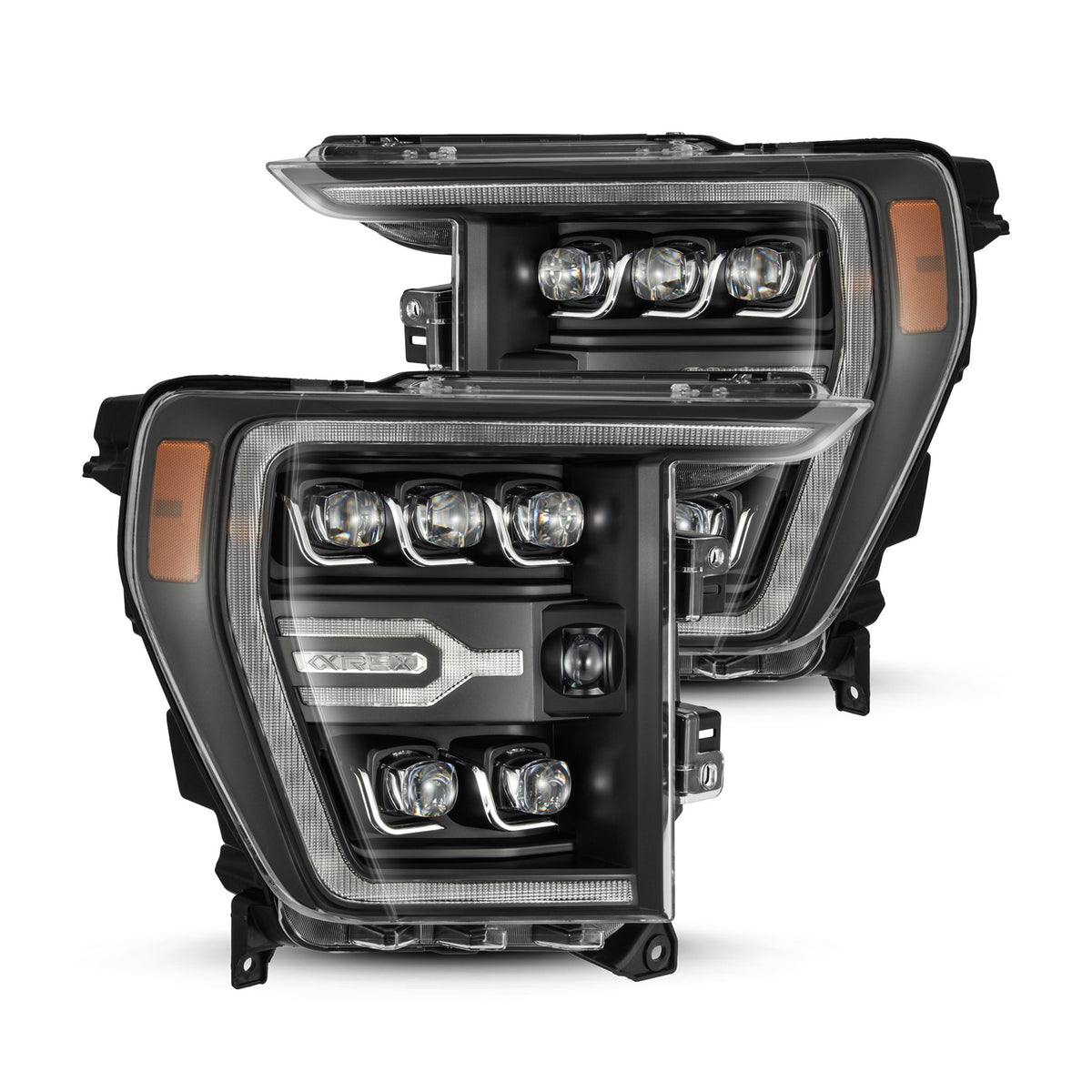21-22 Ford F150 NOVA-Series LED Projector Headlights in Black - Apollo Off-Road