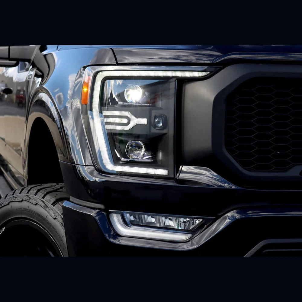 21-23 Ford F150 and Raptor LUXX-Series Projector Headlights Black - Apollo Off-Road