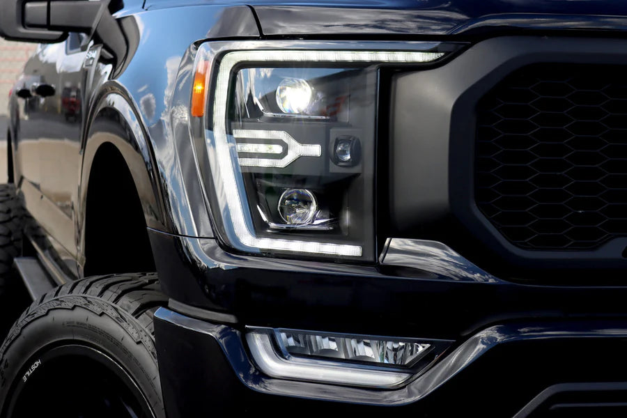 21-23 Ford F150 and Raptor LUXX-Series Projector Headlights Black - Apollo Off-Road