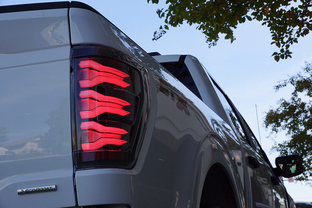 21-23 Ford F-150 / Raptor LUXX-Series LED Tail Lights Black-Red - Apollo Off-Road
