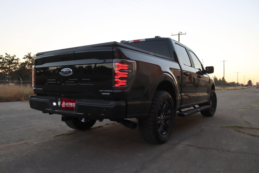 21-23 Ford F-150 / Raptor LUXX-Series LED Tail Lights Black-Red - Apollo Off-Road