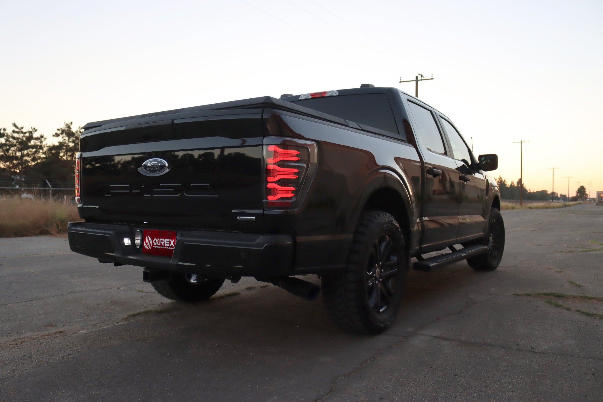 21-23 Ford F-150 / Raptor LUXX-Series LED Tail Lights Black-Red - Apollo Off-Road