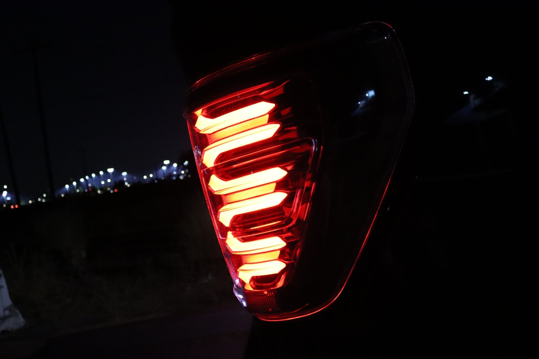 21-23 Ford F-150 / Raptor LUXX-Series LED Tail Lights Black-Red - Apollo Off-Road