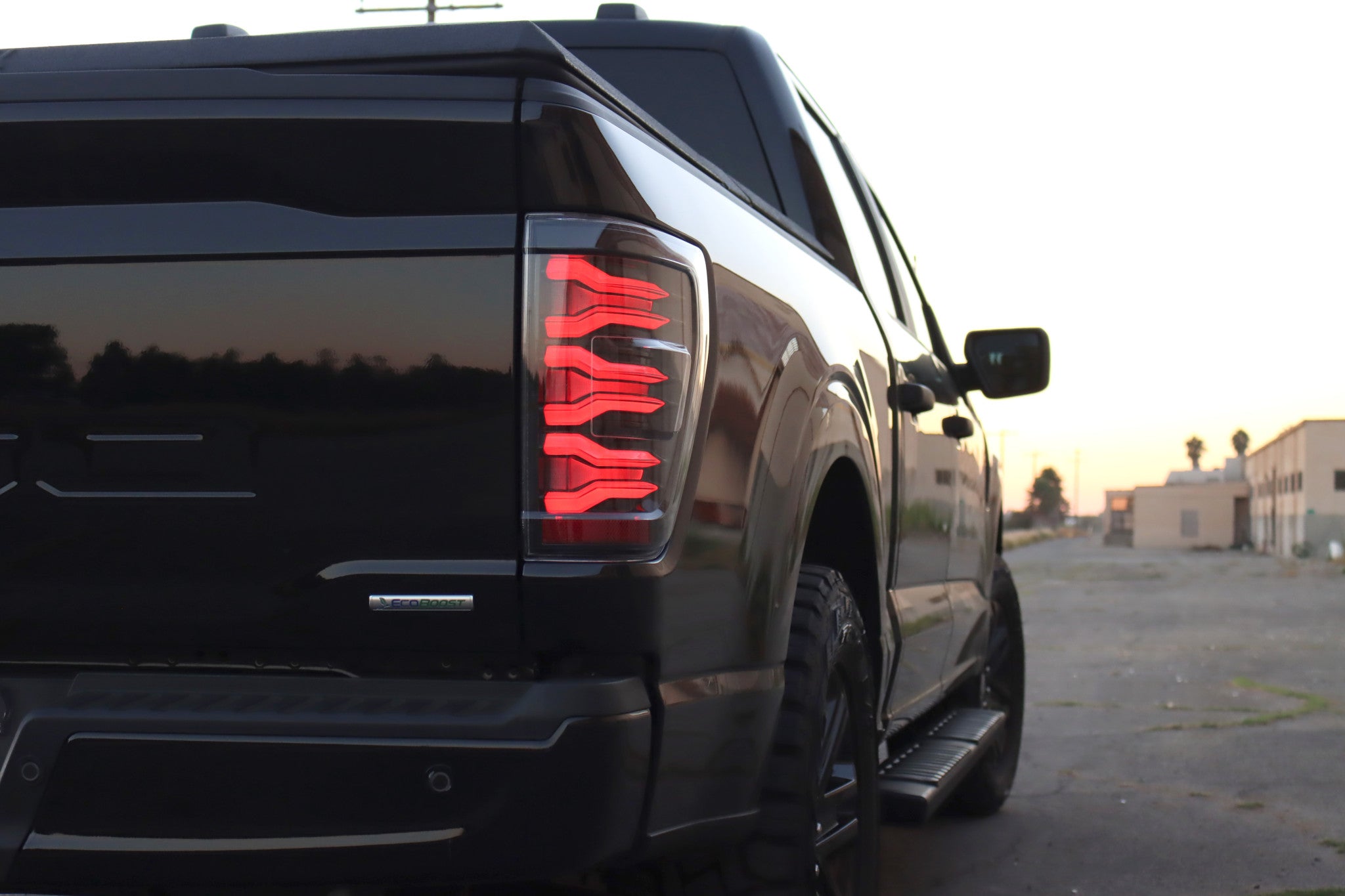 21-23 Ford F-150 / Raptor LUXX-Series LED Tail Lights Black-Red - Apollo Off-Road