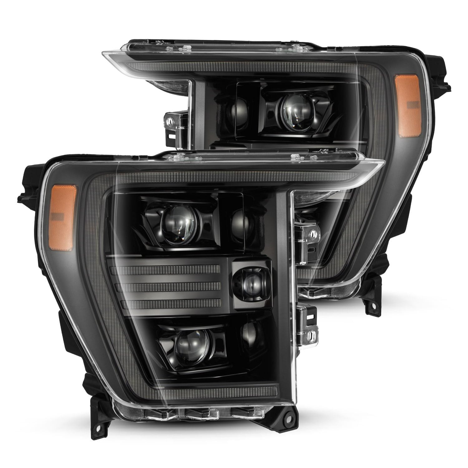 21-23 Ford F-150 PRO-Series Halogen Projector Headlights Alpha-Black - Apollo Off-Road
