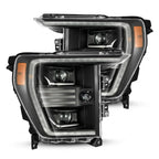 21-23 Ford F-150 PRO-Series Halogen Projector Headlights Black - Apollo Off-Road