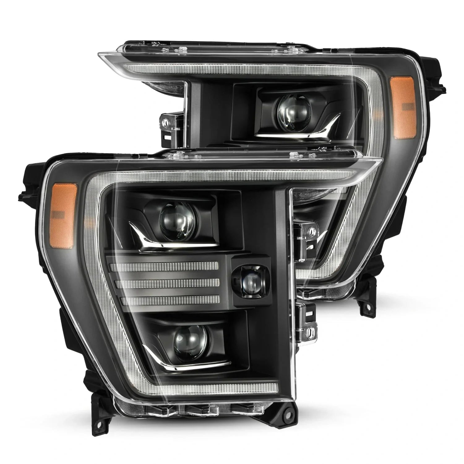 21-23 Ford F-150 PRO-Series Halogen Projector Headlights Black - Apollo Off-Road