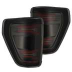 21-23 Ford F-150 LUXX-Series LED Tail Lights Black-Red - Apollo Off-Road