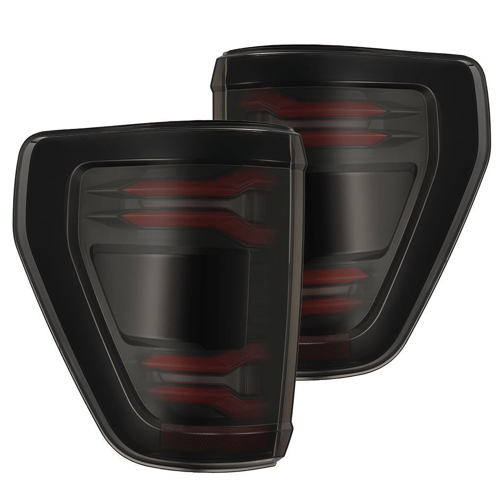 24-26 Ford F-150 / F-150 Raptor LUXX-Series LED Tail Lights Black-Red - Apollo Off-Road