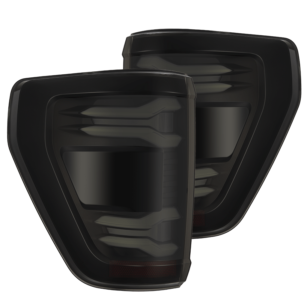 21-23 Ford F-150 LUXX-Series LED Tail Lights Black - Apollo Off-Road