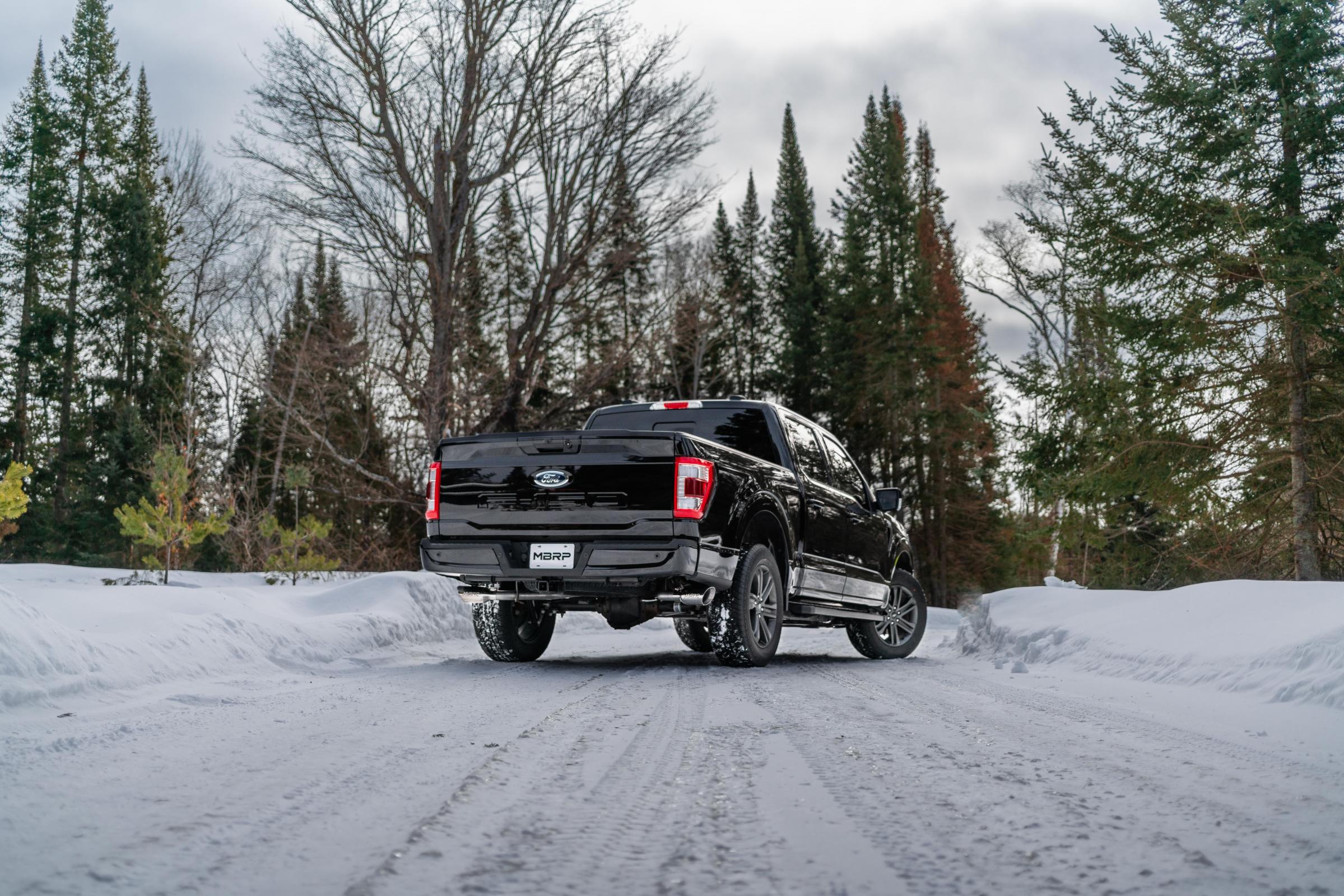 21-Up Ford F-150 T409 Stainless Steel 3 Inch Cat-Back 2.5 Inch Dual Split Side Exhaust System - Apollo Off-Road