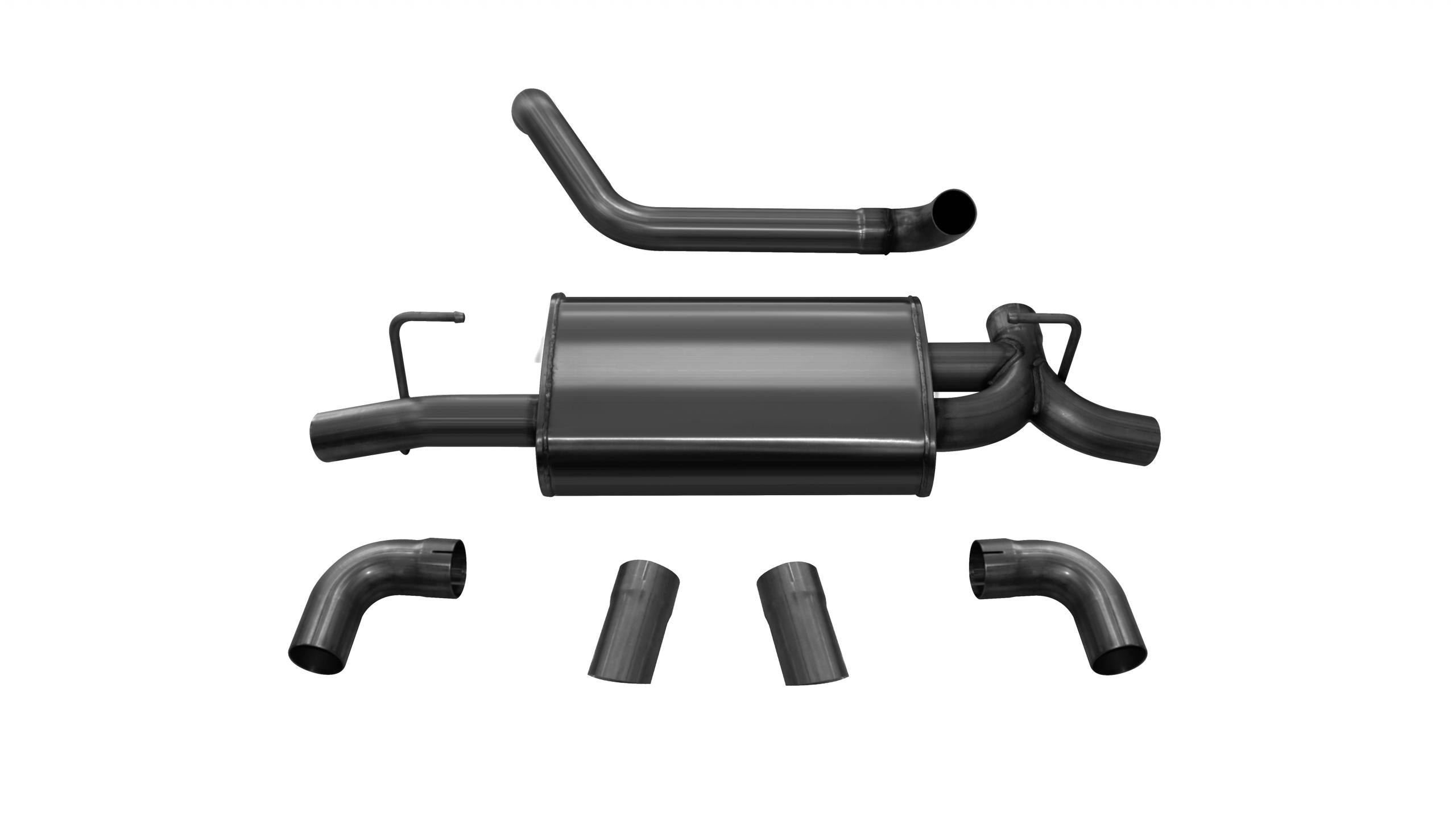 Jeep JL Axle Back Exhaust 2.5 Inch Dual Rear Exit W/Turn Down Outlets 18 Wrangler JL Sport Black db By Corsa