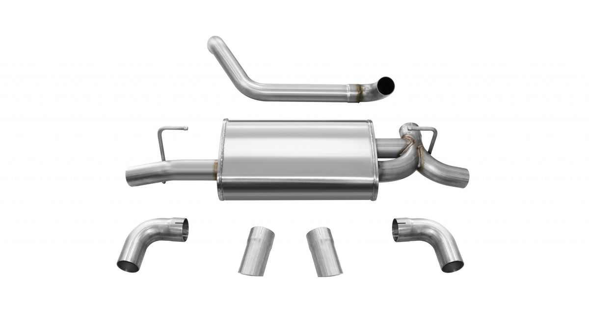 Jeep JL Axle Back Exhaust 2.5 Inch Dual Rear Exit W/Turn Down Outlets 18 Wrangler JL Sport Polished db By Corsa