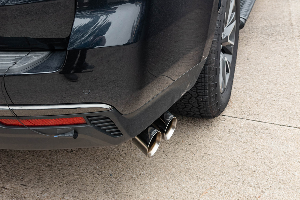 3.0 Inch Single Side Exit Cat-Back Exhaust System with Twin 4.0 Inch Tips 21-25 Chevrolet Tahoe/GMC Yukon 120.9 Inch Wheel Base Corsa Performance