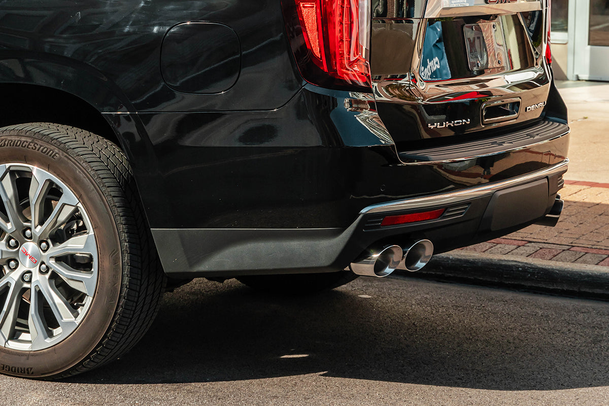 3.0 Inch to 2.75 Inch Dual Rear Exit Cat-Back Exhaust System with Twin 4.0 Inch Tips 21-25 Chevrolet Tahoe/GMC Yukon XL 134.1 Inch Wheel Base Corsa Performance