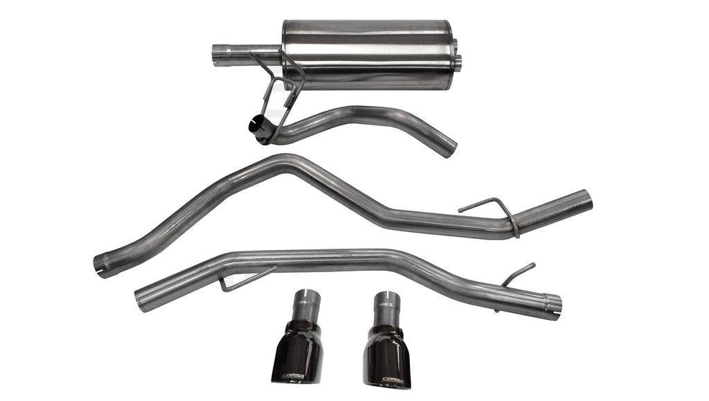 3 Inch Cat-Back Exhaust 4 Inch Black Pro-Series Slash Cut Twin Tip 09-23 RAM 1500 140.5 Inch Wheel Base Corsa Performance