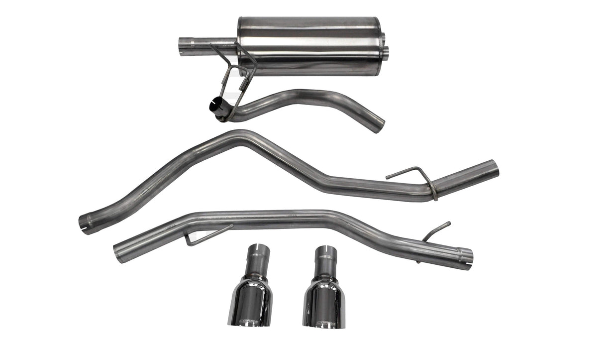 3 Inch Cat-Back Exhaust 4 Inch Polished Pro-Series Slash Cut Twin Tip 09-23 RAM 1500 140.5 Inch Wheel Base Corsa Performance