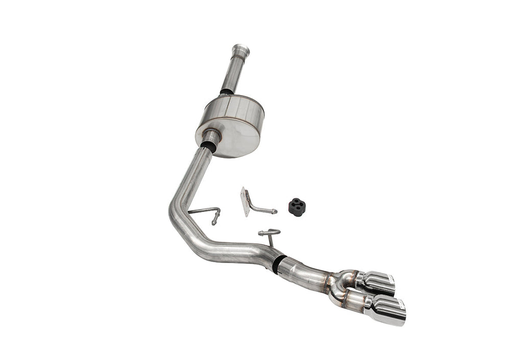 3.0 Inch Front of Tire Exit Catback Exhaust System with Twin 3.5 Inch Pro Series Tips Xtreme Sound Level 21-25 Ford F-150 145 Inch Wheel Base Corsa Performance