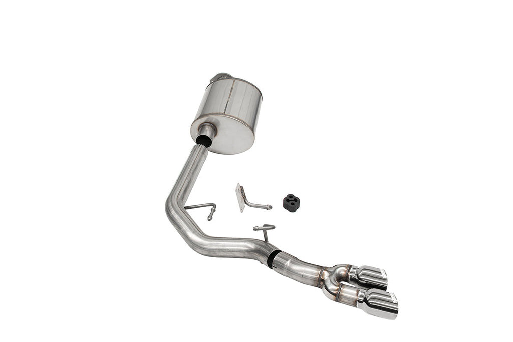 3.0 Inch Front of Tire Exit Catback Exhaust System with Twin 3.5 Inch Pro Series Tips Sport Sound Level 21-25 Ford F-150 141 Inch Wheel Base Corsa Performance