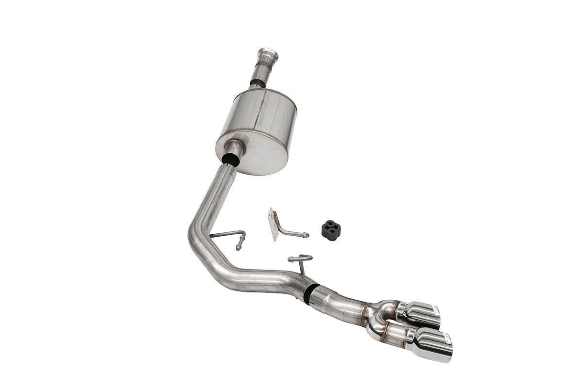 3.0 Inch Front of Tire Exit Catback Exhaust System with Twin 3.5 Inch Pro Series Tips 21-25 Ford F-150 EcoBoost 145 Inch Wheel Base Corsa Performance