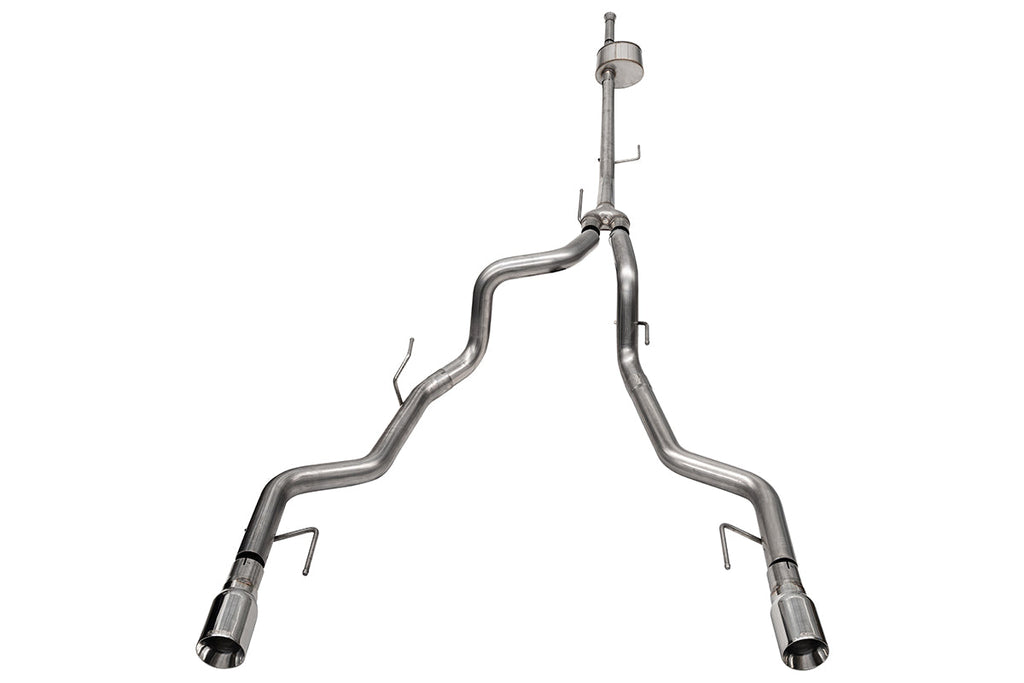 3.0 Inch to 2.75 Inch Dual Rear Exit Cat-back Exhaust System with 4.0 Inch Polished Straight Cut Tips Xtreme Sound Level 22-25 Ford F-150 Tremor 145 Inch Wheel Base Corsa Performance