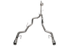 3.0 Inch to 2.75 Inch Dual Rear Exit Cat-back Exhaust System with 4.0 Inch Polished Straight Cut Tips Xtreme Sound Level 22-25 Ford F-150 Tremor 145 Inch Wheel Base Corsa Performance