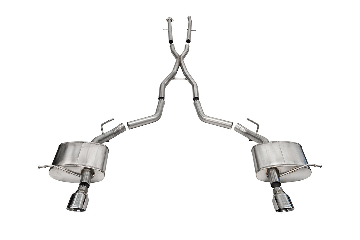 2.5 Inch Dual Rear Exit Cat-Back Exhaust System with Single 4.5 Inch Polished Pro-Series Tips 11-24 Dodge Durango Corsa Performance