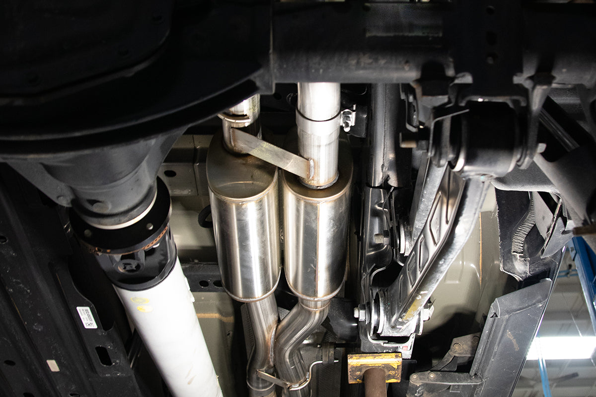 3.0 Inch True Dual Catback Exhaust System with Dual Rear Exit and Flat Cut 5.0 Inch Tips 21-24 Dodge RAM TRX 144.6 Inch Wheel Base Corsa Performance
